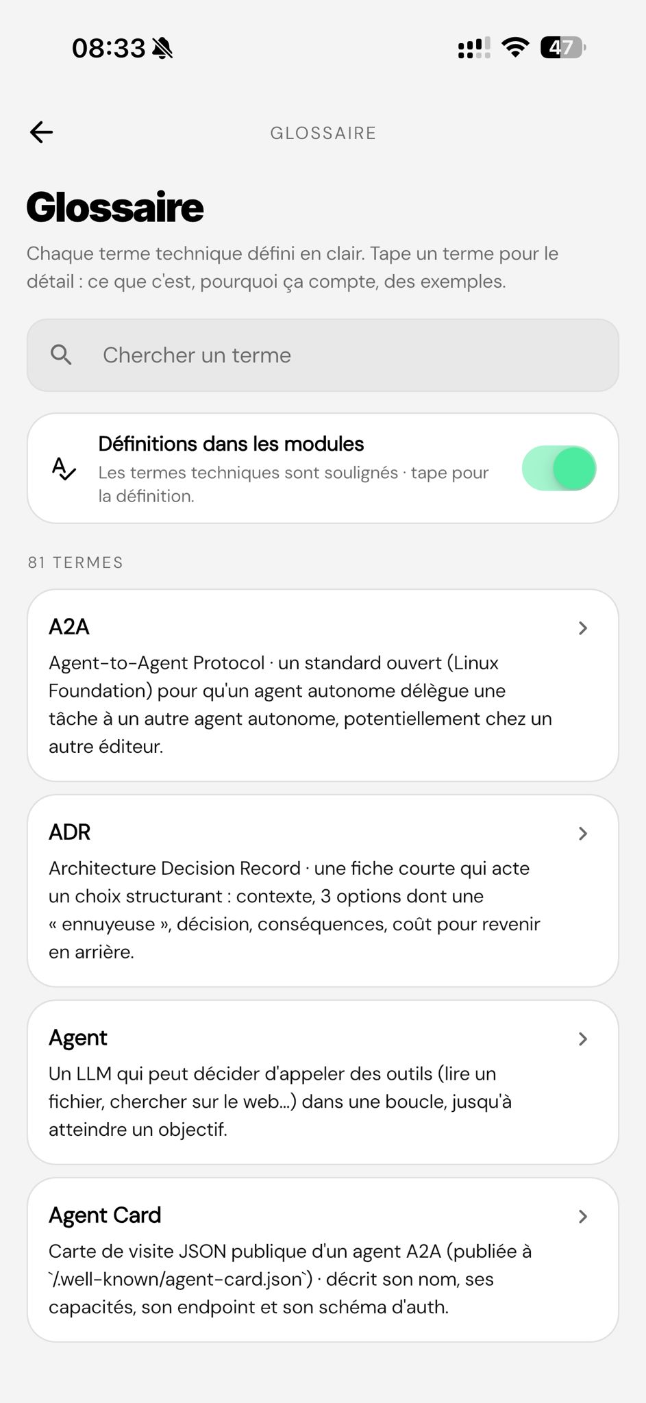 Glossaire · A2A